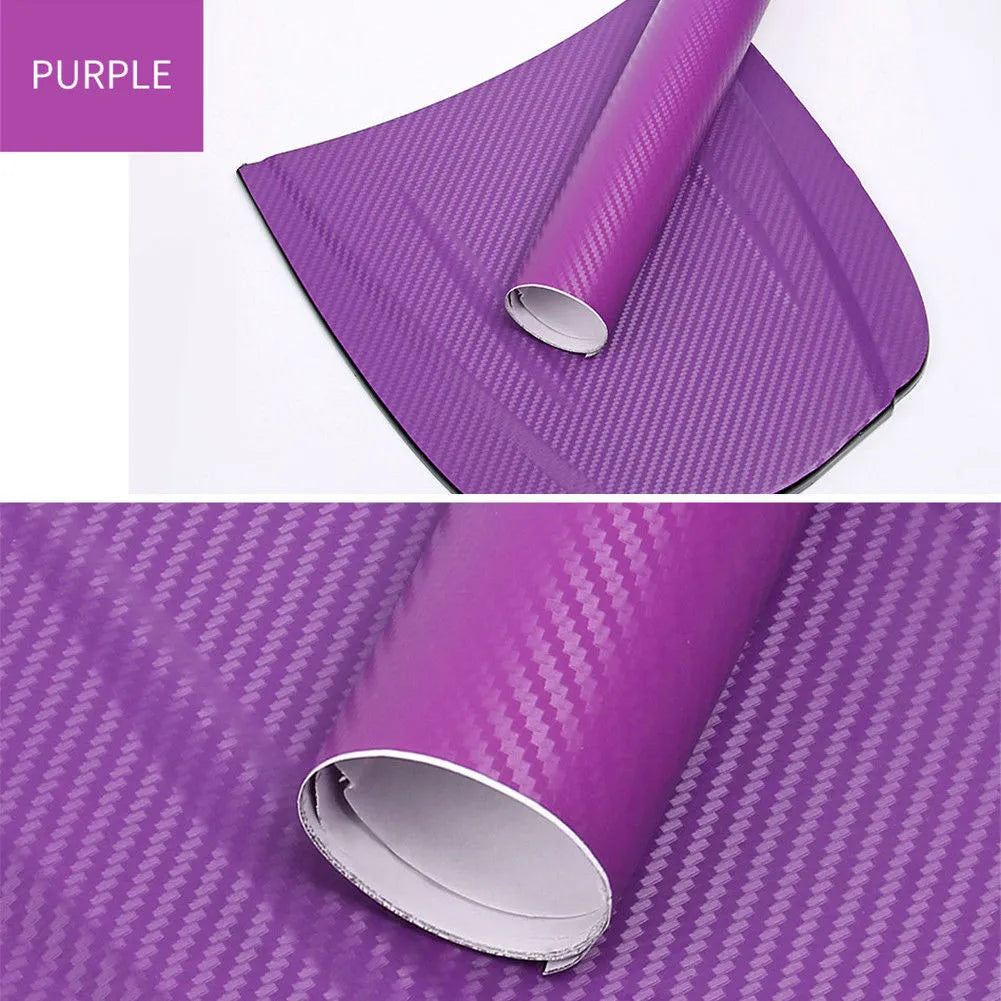 3D carbon fibre stickers roll in multiple colours for car decoration