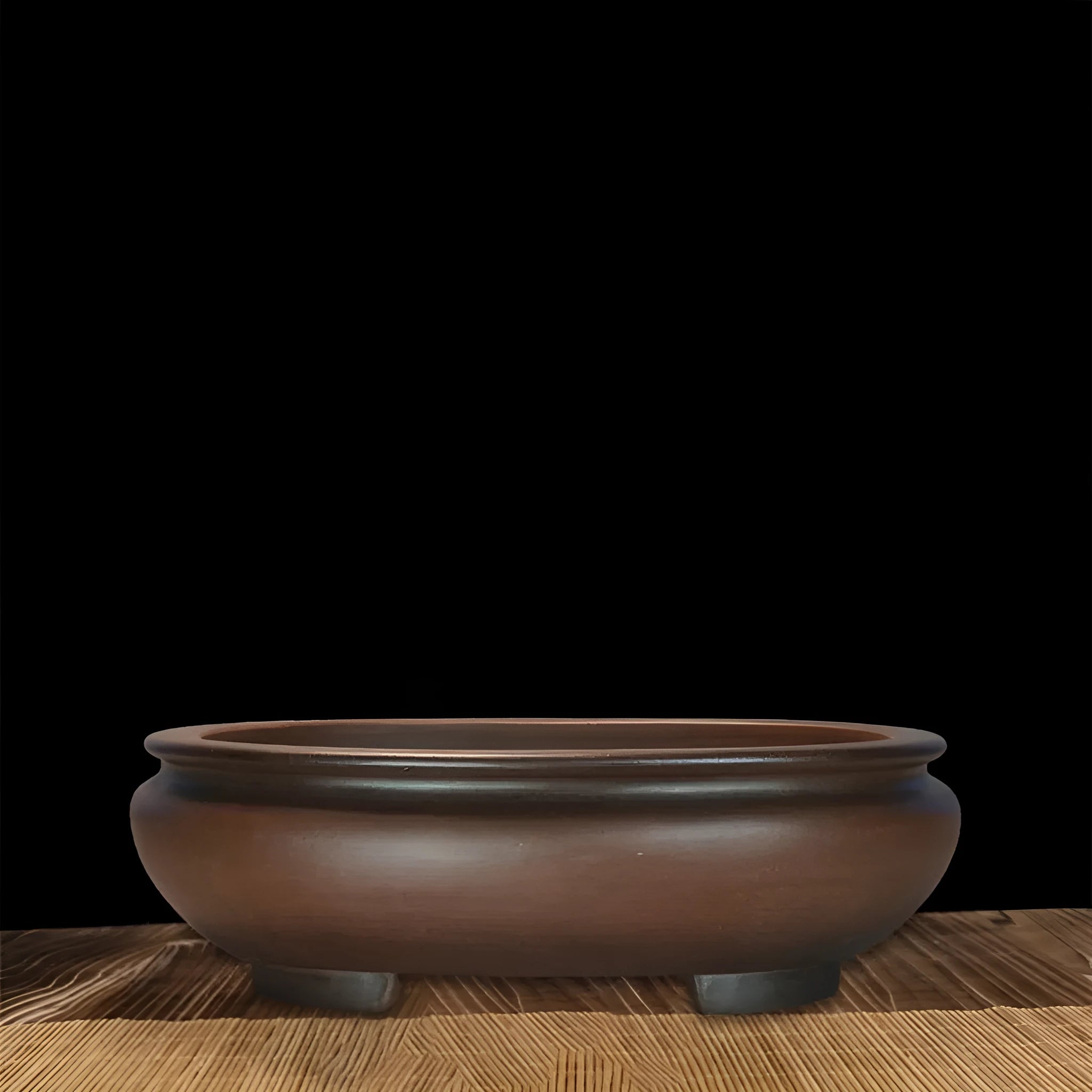 Handmade purple clay desktop flowerpot with classical design for indoor plants