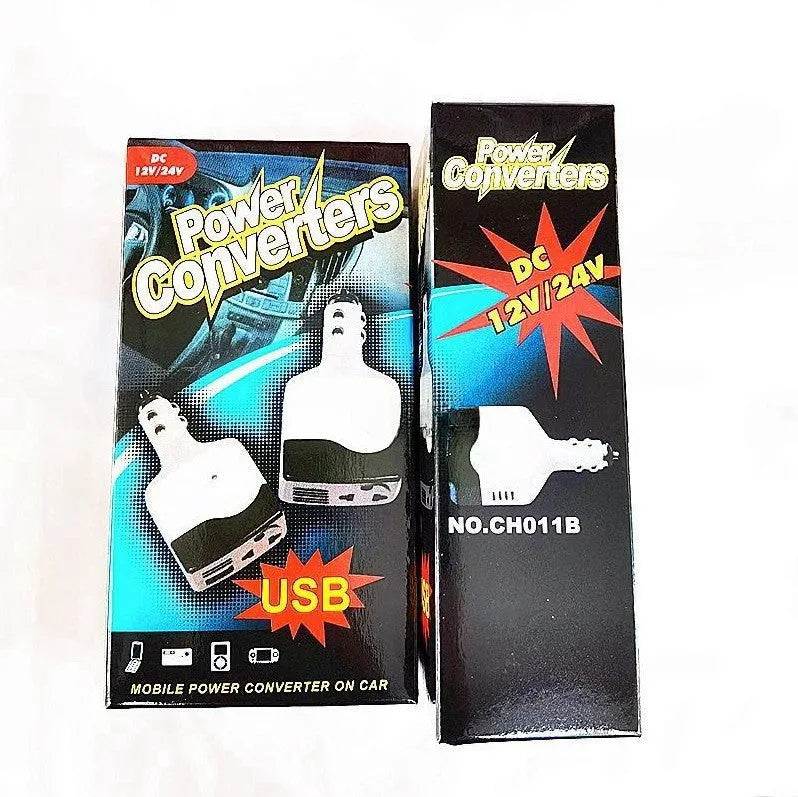 011C car power transformer with cigarette lighter adapter and USB output port