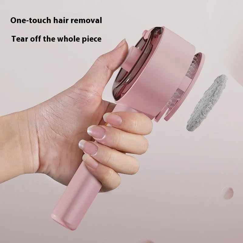 Ceramic white pet grooming brush with UVC light, spray nozzle, and fine soft needles for dogs and cats