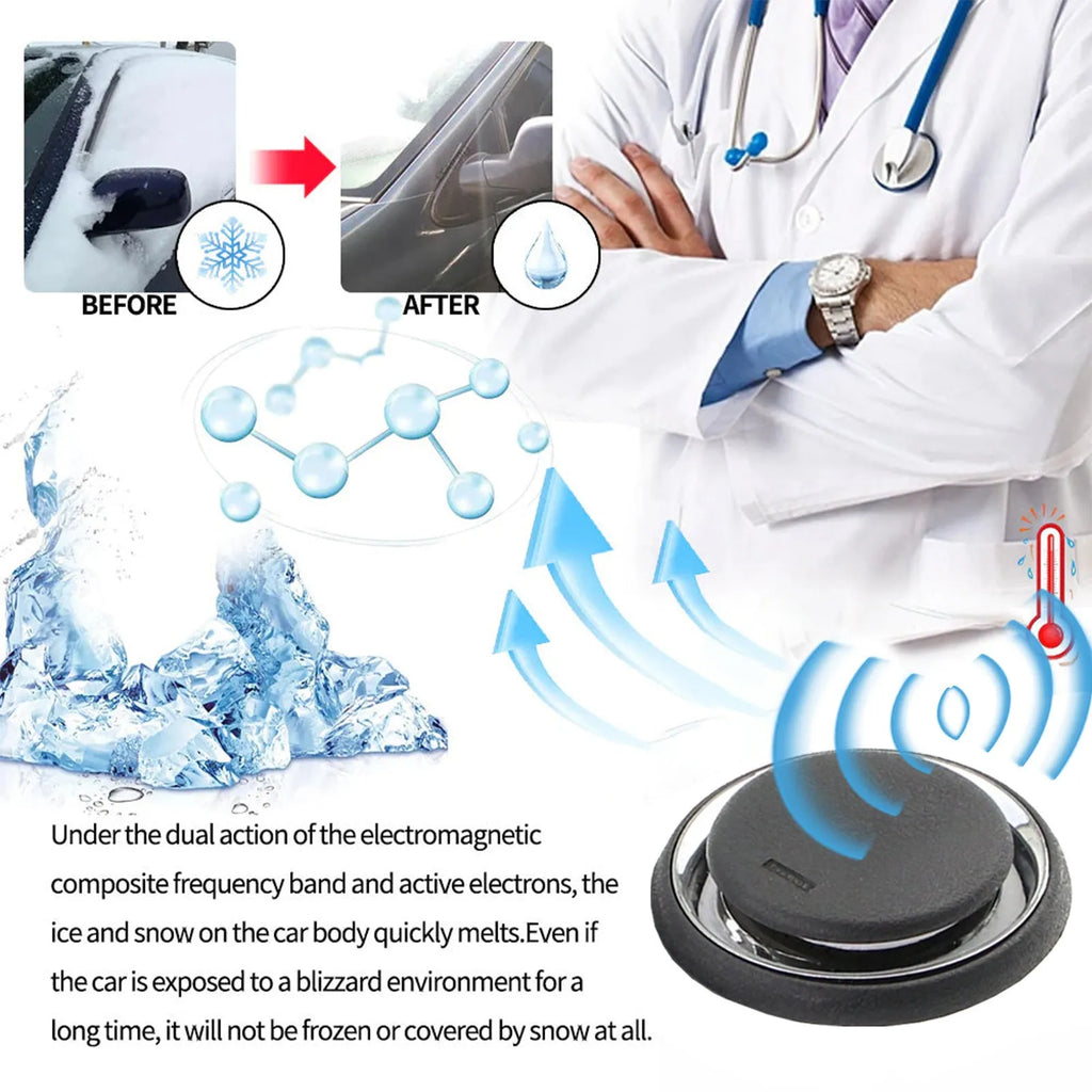 Compact black portable car deicing instrument for windscreen snow melting and ice removal