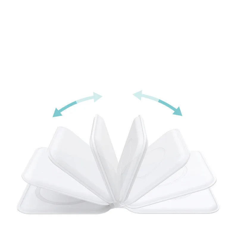 White foldable magnetic wireless charging dock showing dual charging surfaces and Type-C port