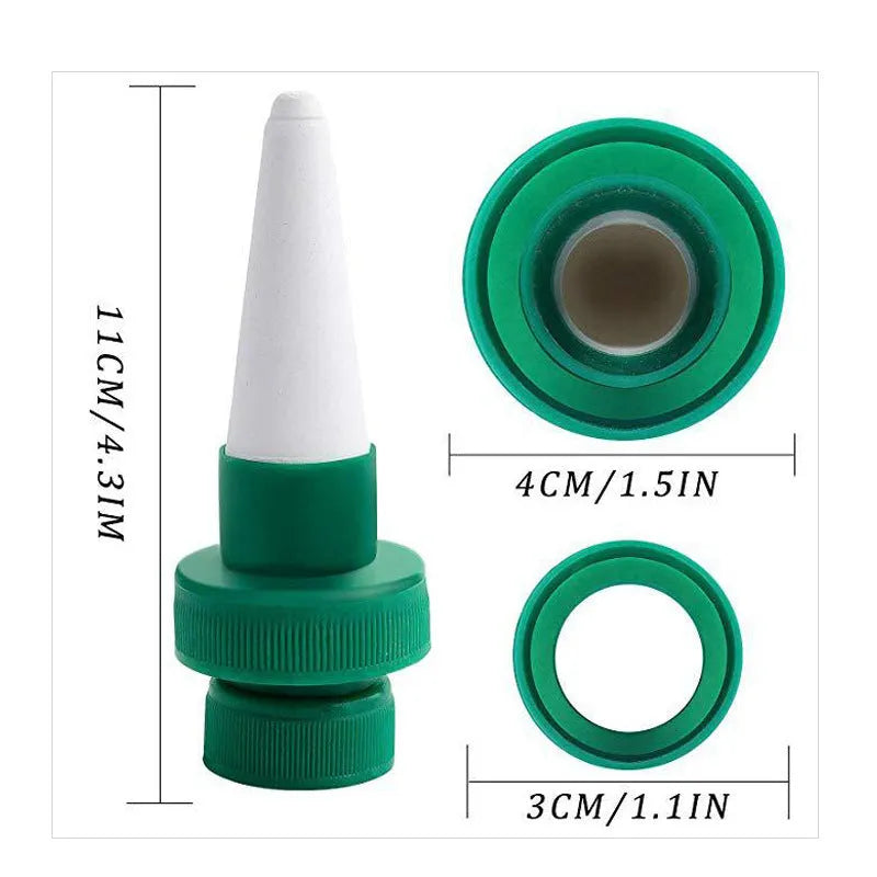 Green ceramic pot dripper for cola bottle irrigation with automatic water seepage function