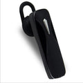 M163 black and white Bluetooth wireless headset for hands-free calls and music in the car.