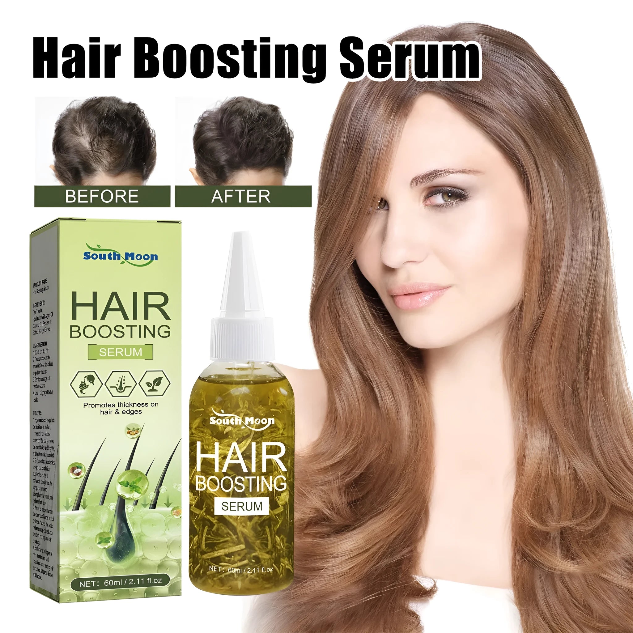 60ml bottle of hair care essential oil for anti-fall repair and dry hair ends