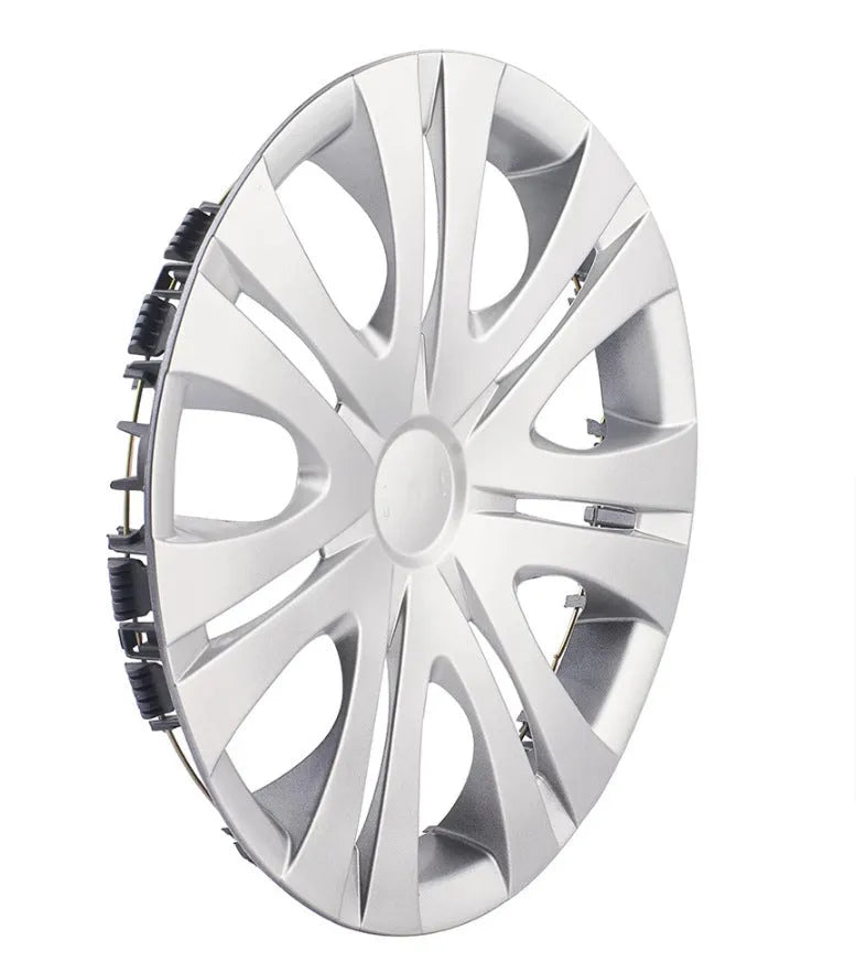 Universal ABS plastic wheel hub cover in a monochrome colour option