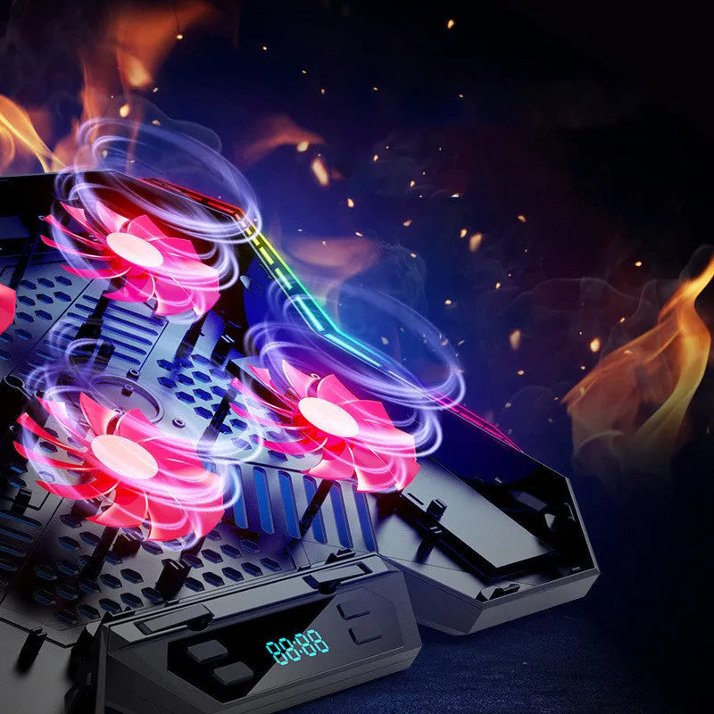 Ice Magic 6 six-fan USB-powered notebook radiator cooler in black and red.