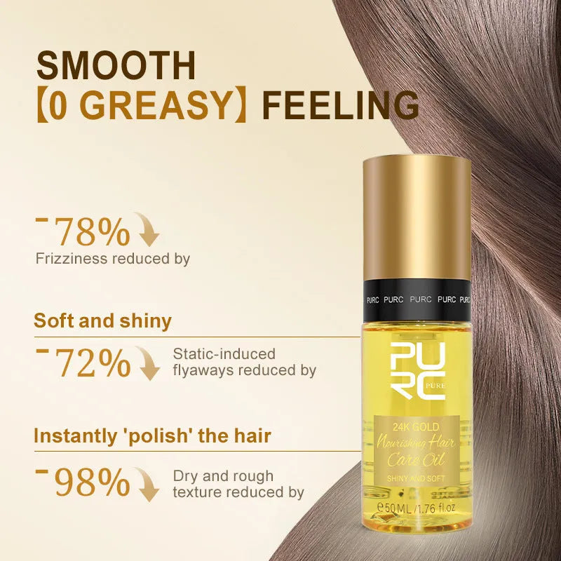 50ml yellow hair care essential oil bottle for frizzy hair repair and split ends treatment