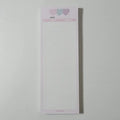 B5 half size notepad with vertical double-sided English words printing in pink, purple or blue cover