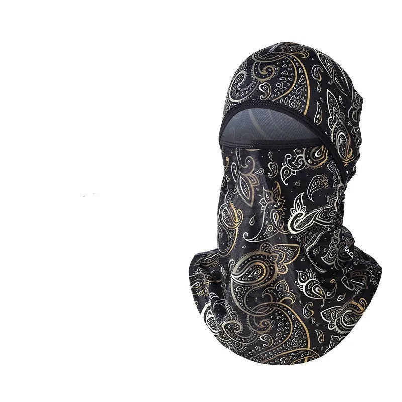 Cotton motorcycle balaclava and gloves set in street style for windproof riding.