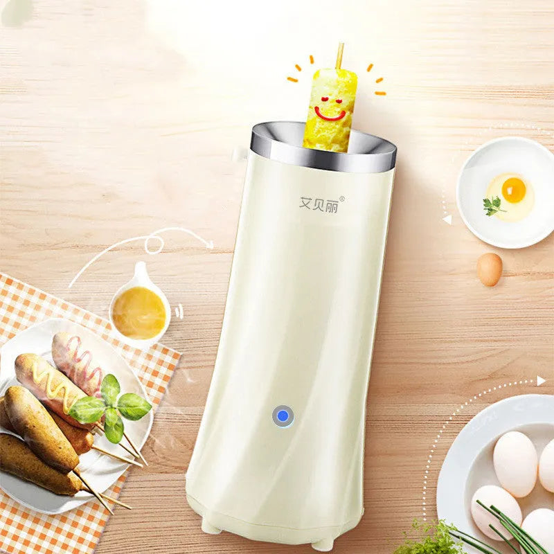 Beige mini breakfast machine compact kitchen appliance automatic operation