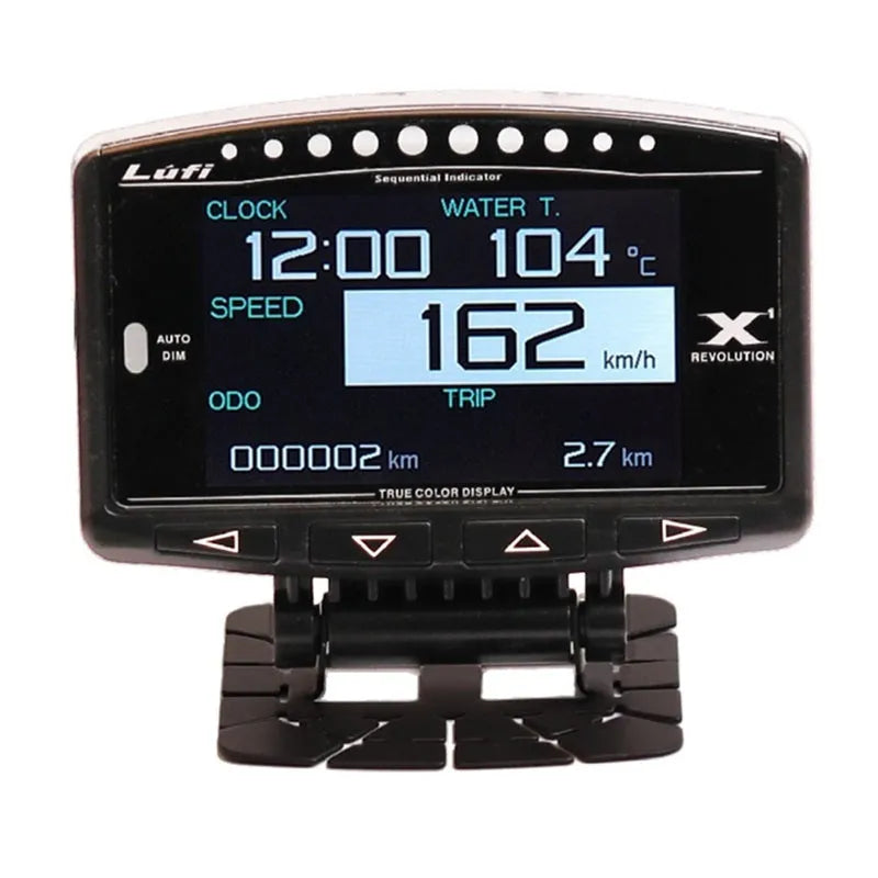 X1 automotive OBD instrument with LED display and metal housing