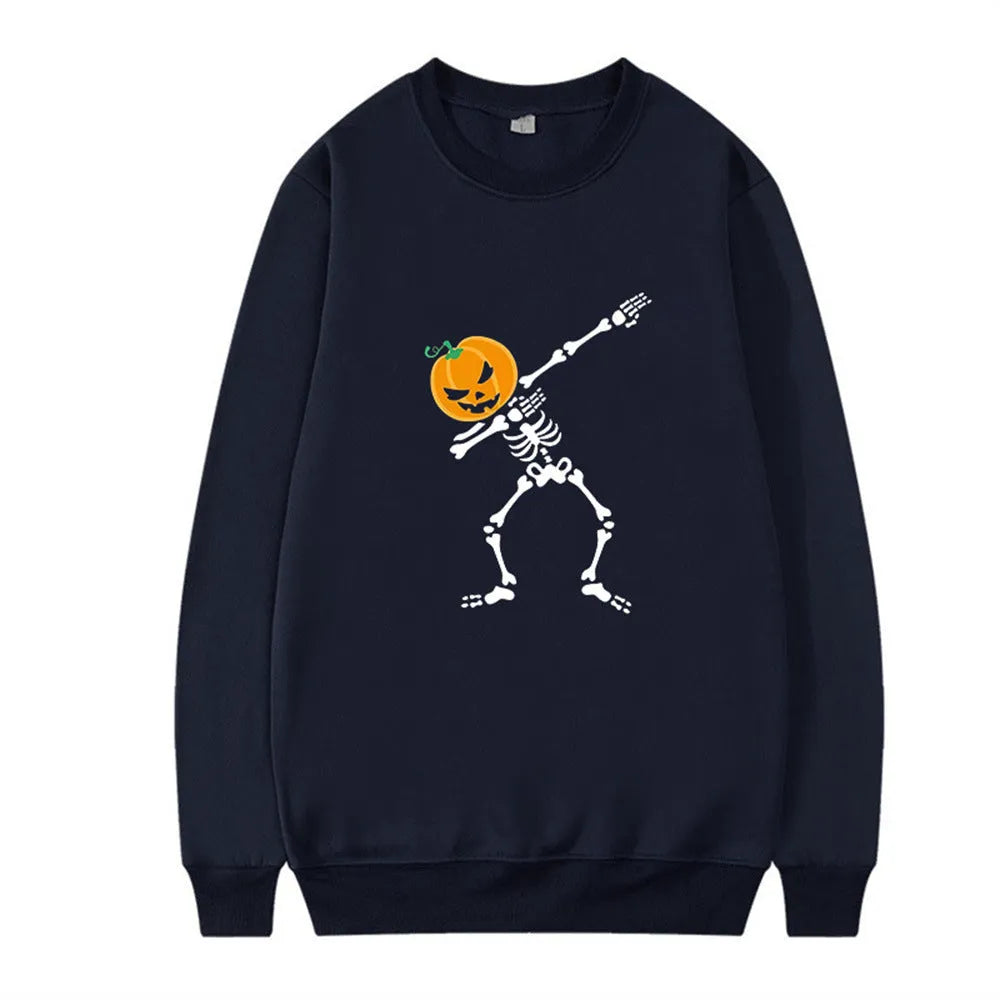 Women's printed crew neck long sleeve top in polyester cotton blend fabric for leisure wear
