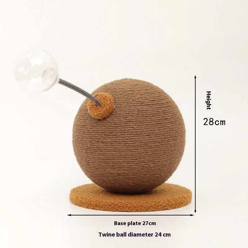 Large and small hemp rope cat scratch board with integrated cat grasping ball toy