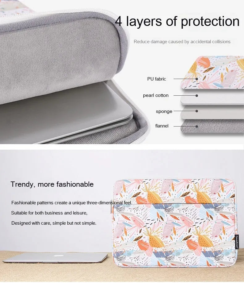 White waterproof 14-inch laptop bag made from PU leather with breathable anti-shock design