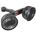 Black car rear electric fan with USB connection for 12V-24V vehicles