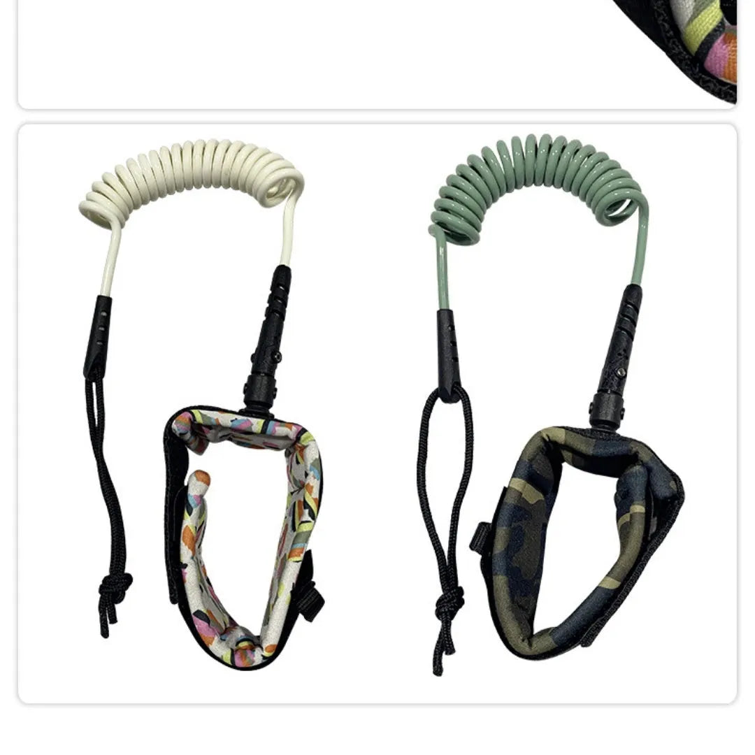 Surfboard wrist leash made from pulp rope with 50kg load capacity and high elasticity