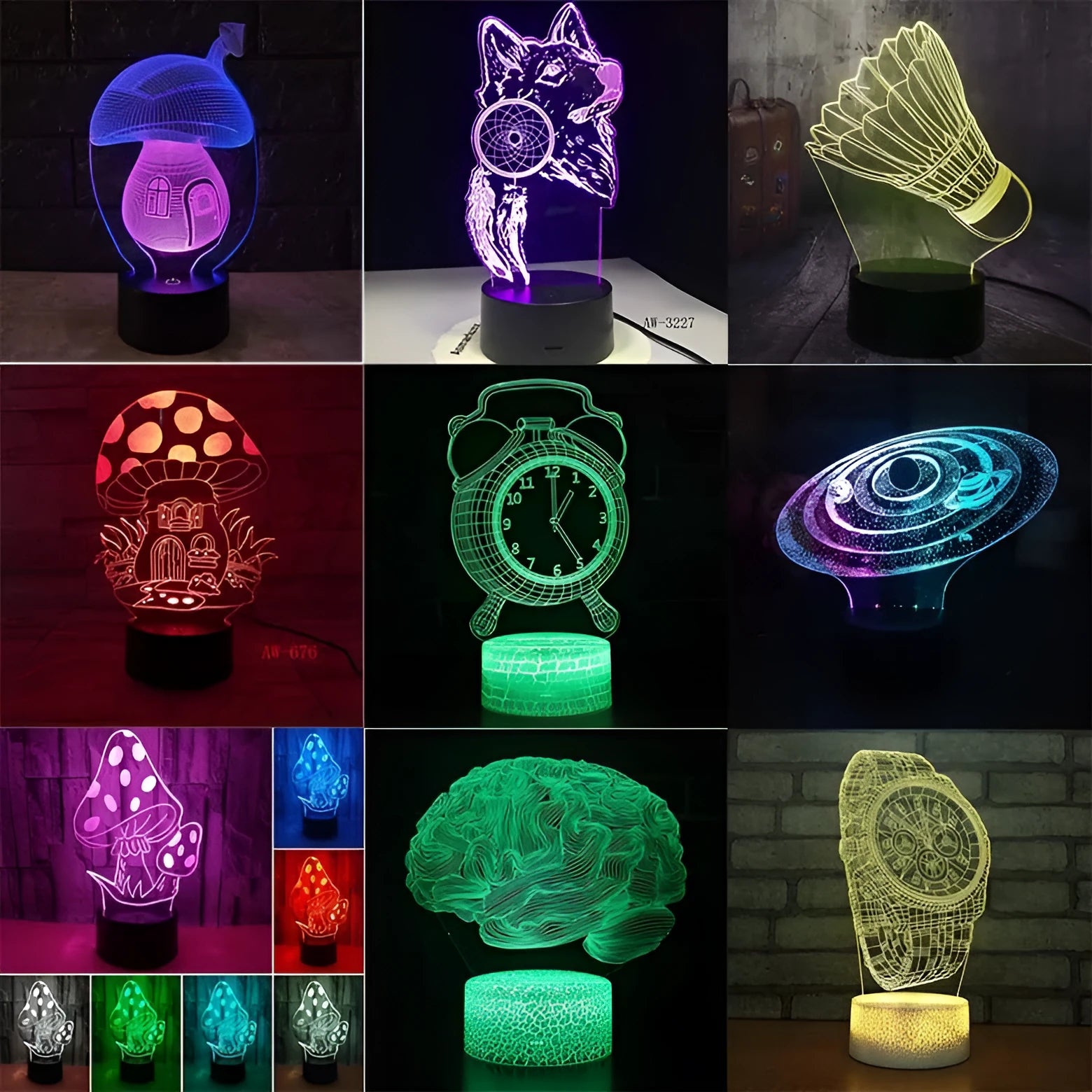 Black remote control LED desk lamp with colourful lighting effects on a wooden desk.