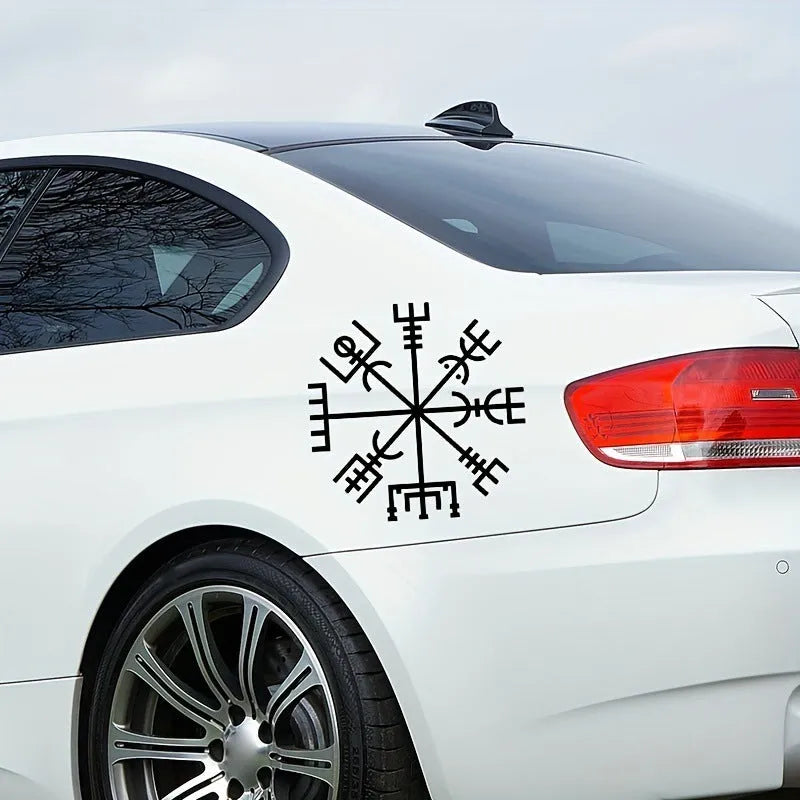 Square 13x13cm vinyl car sticker featuring a Vegetarian No Charm graphic design.