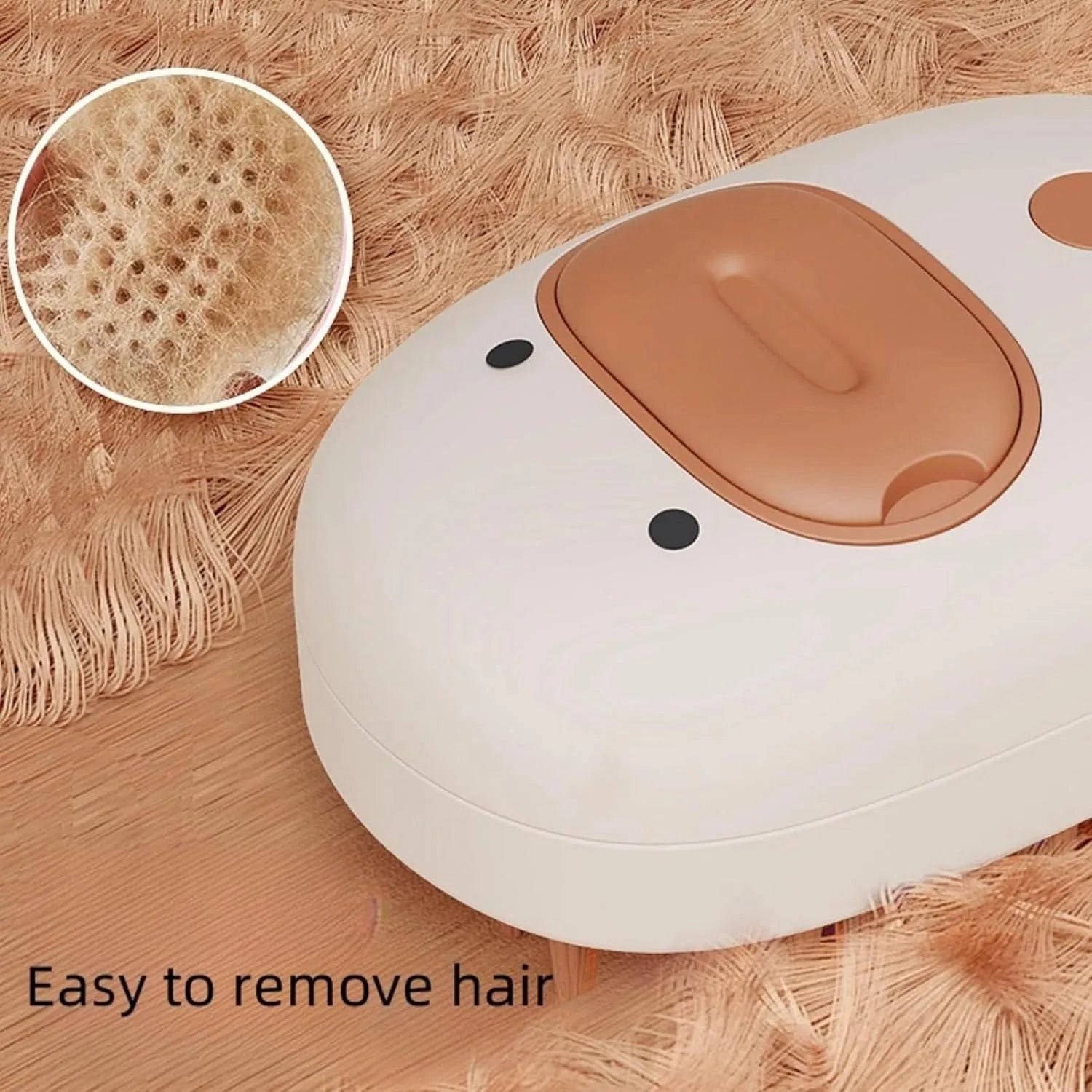 White rechargeable cat and dog steam brush with rubber comb teeth and water tank.