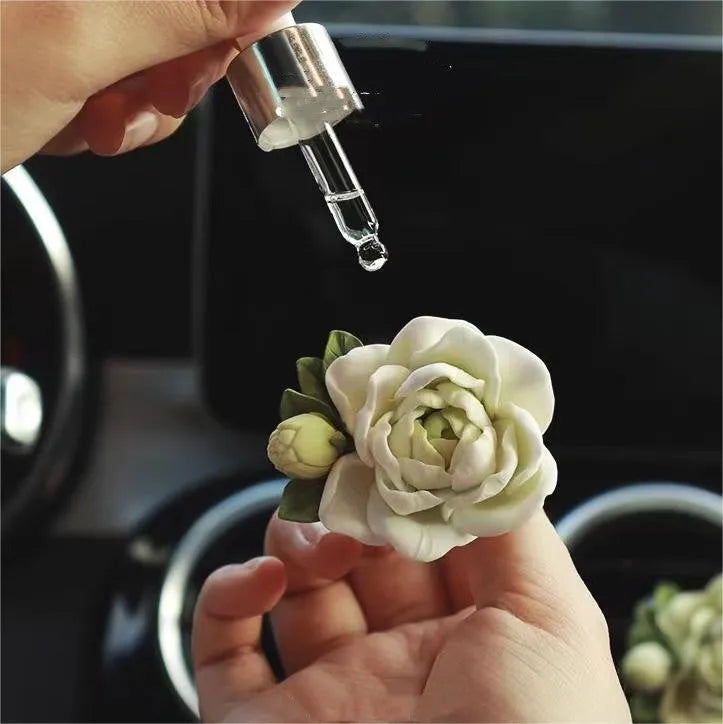 Solid gypsum car air freshener with jasmine essential oil for vehicle vents