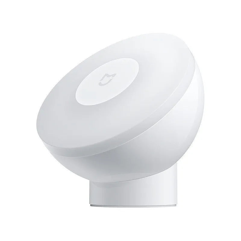 White intelligent bedside table lamp with human body induction and Bluetooth connectivity