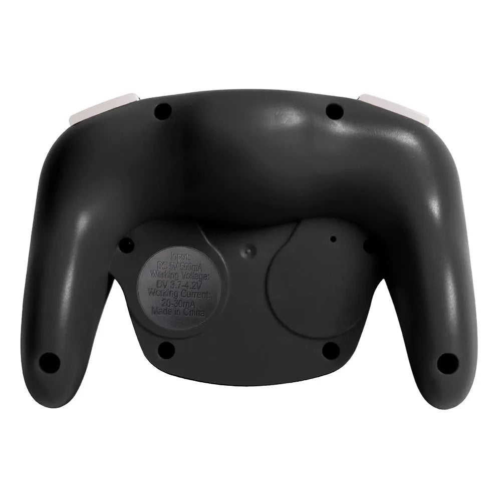 Black wireless gamepad for Nintendo Switch and PC with colourful packaging, showing buttons and joysticks.