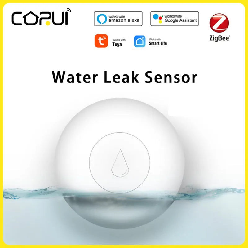 Zigbee wireless water leak sensor with compact design and FCCID CE markings
