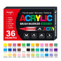Straight liquid acrylic marker pens with soft head tips in multiple colour set configurations for painting