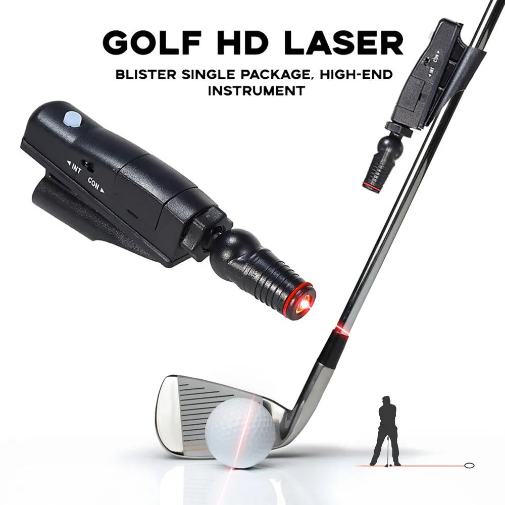 Black golf putting laser aiming instrument for alignment practice with putter mounting