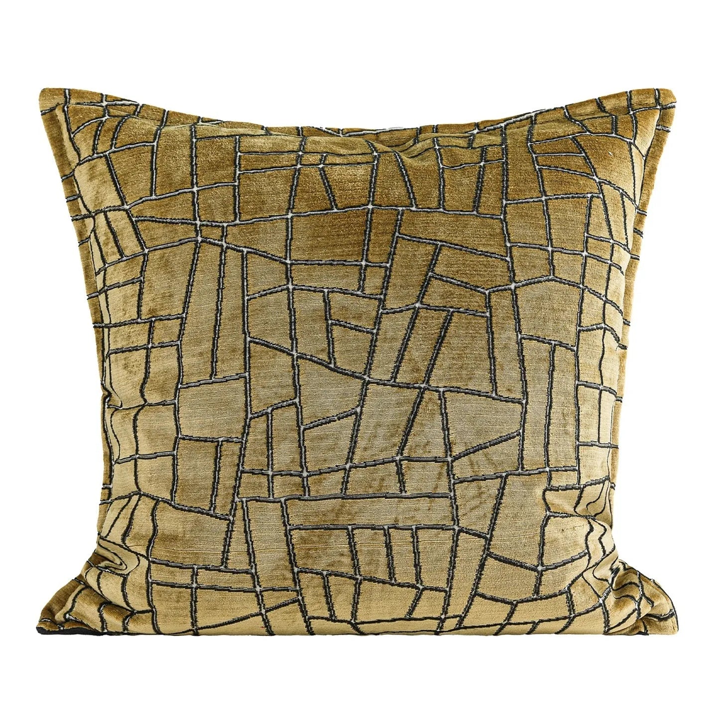 Tuhao gold geometric abstract velvet pillowcase in 30x50cm, 45x45cm, and 50x50cm sizes for modern home decor