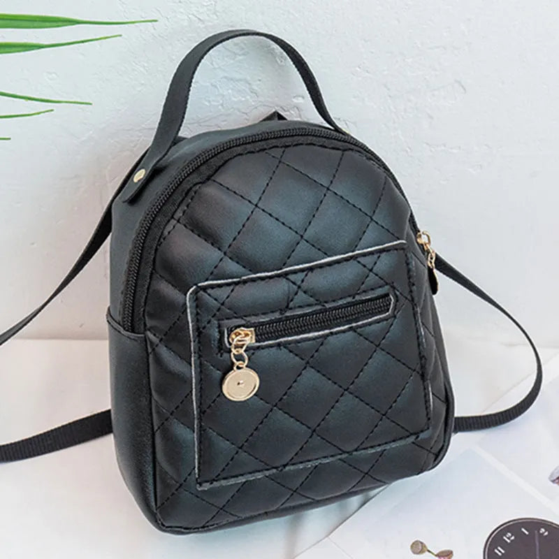 Girls' Korean style embroidered hardback backpack in vertical square shape with sandwich pocket