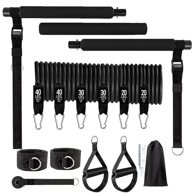 Yoga gymnastic bar resistance band pull rope set with 180 pounds TPE tension rope