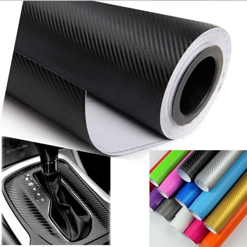 3D carbon fibre stickers roll in multiple colours for car decoration