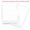 Loose spiral notebook filling paper replacement core with 64 pages and nine writing refills