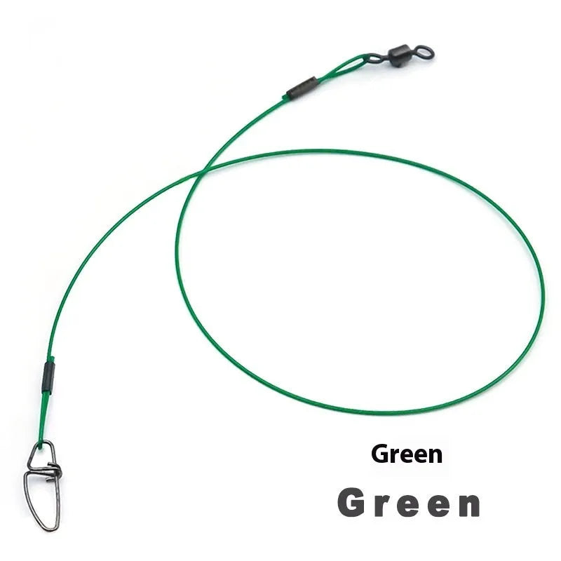 Anti-bite steel wire fishing accessories with double buckle pin in 54cm length