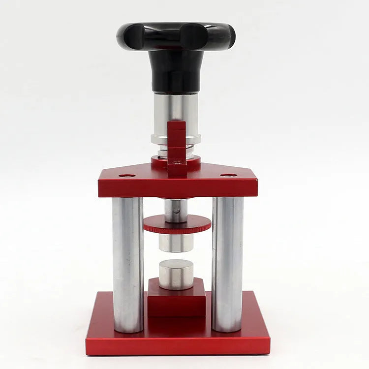 Watch repair spiral cap presser tool with set of 20 plastic moulds for watch back covers