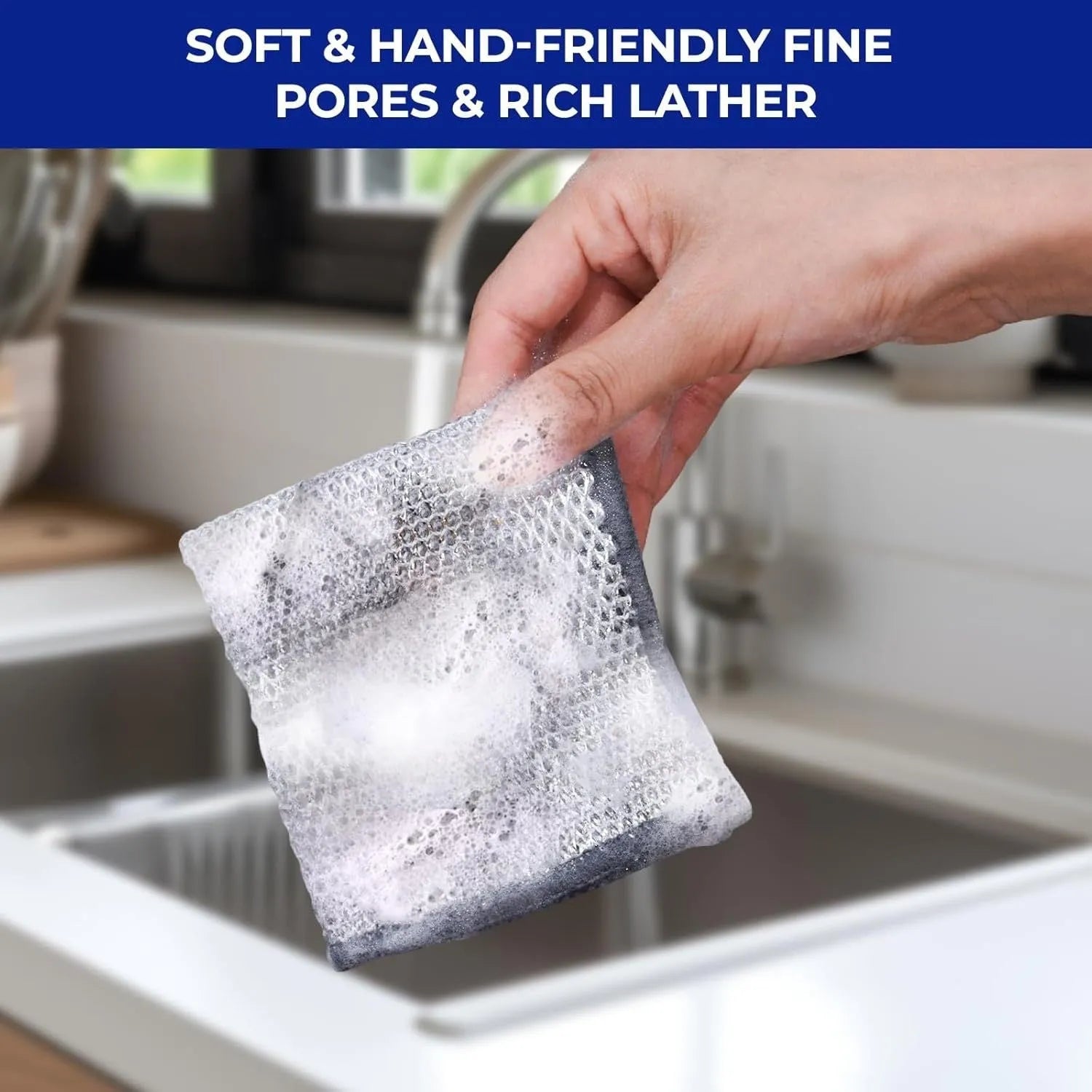 Silver silk rag cleaning cloth with steel wire ball construction for kitchen pots and bowls