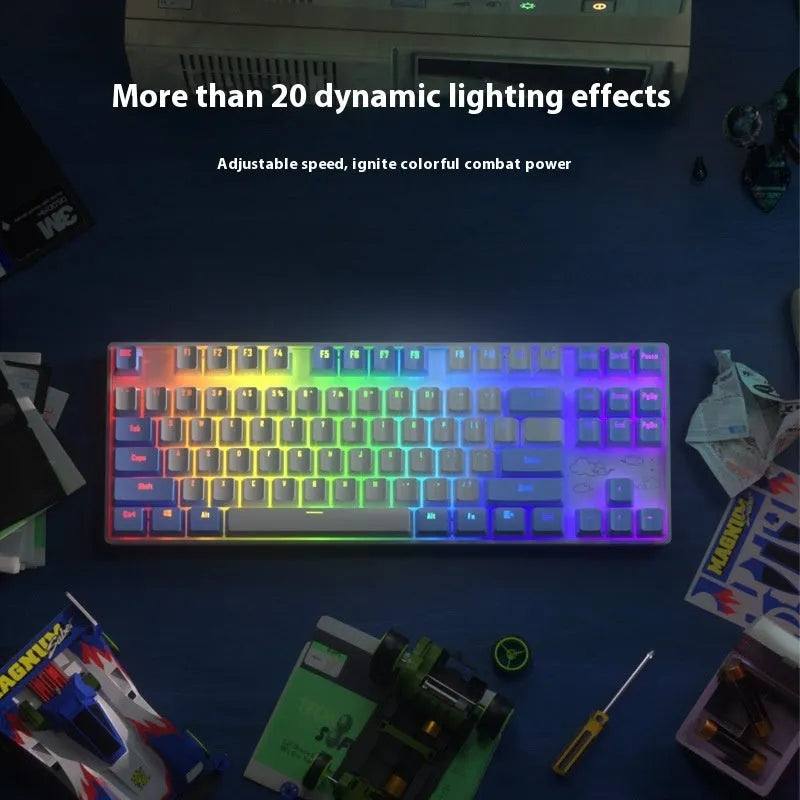 Wireless Bluetooth mechanical keyboard with metal construction and backlit keys