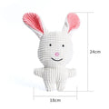 Animal-shaped plush dog chew toy with squeaker in multiple colour options