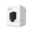 DeepCool twin tower CPU air cooler with digital temperature display on front, black and white colour options.