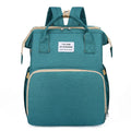 Lightweight nylon mother and baby bag with USB port, shown folded and in use with curved shoulder strap.