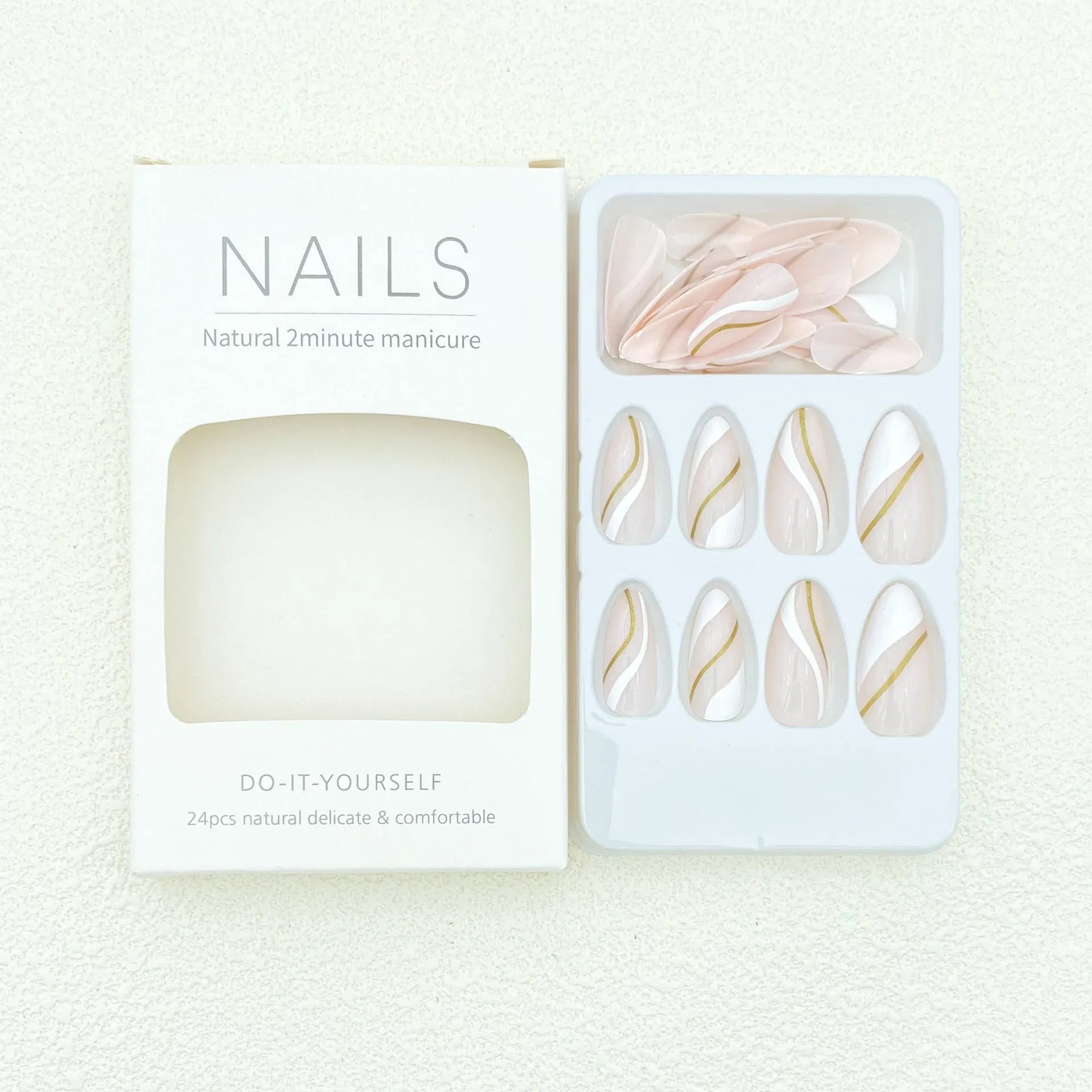 Golden Lines medium drop shape nail stickers with plaid pattern in JF0518 jelly glue colour