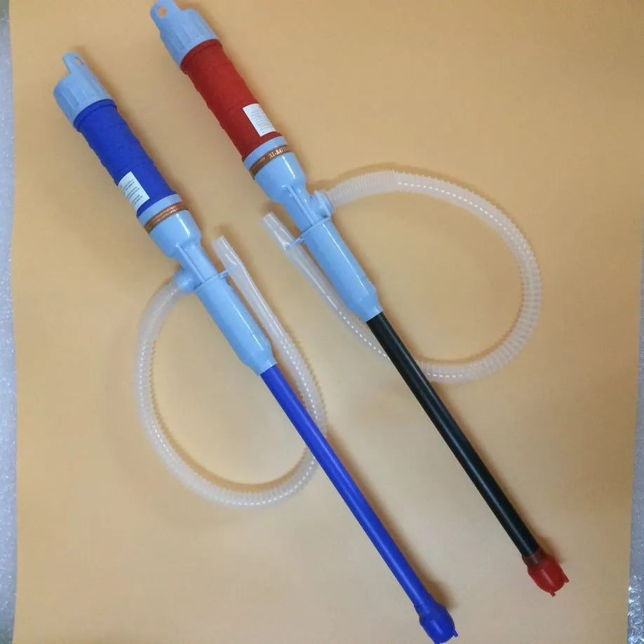 Blue manual siphon hand pump for fuel oil gasoline transfer with polypropylene construction