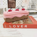 Red velvet pencil case with cherry cake print design and Korean style