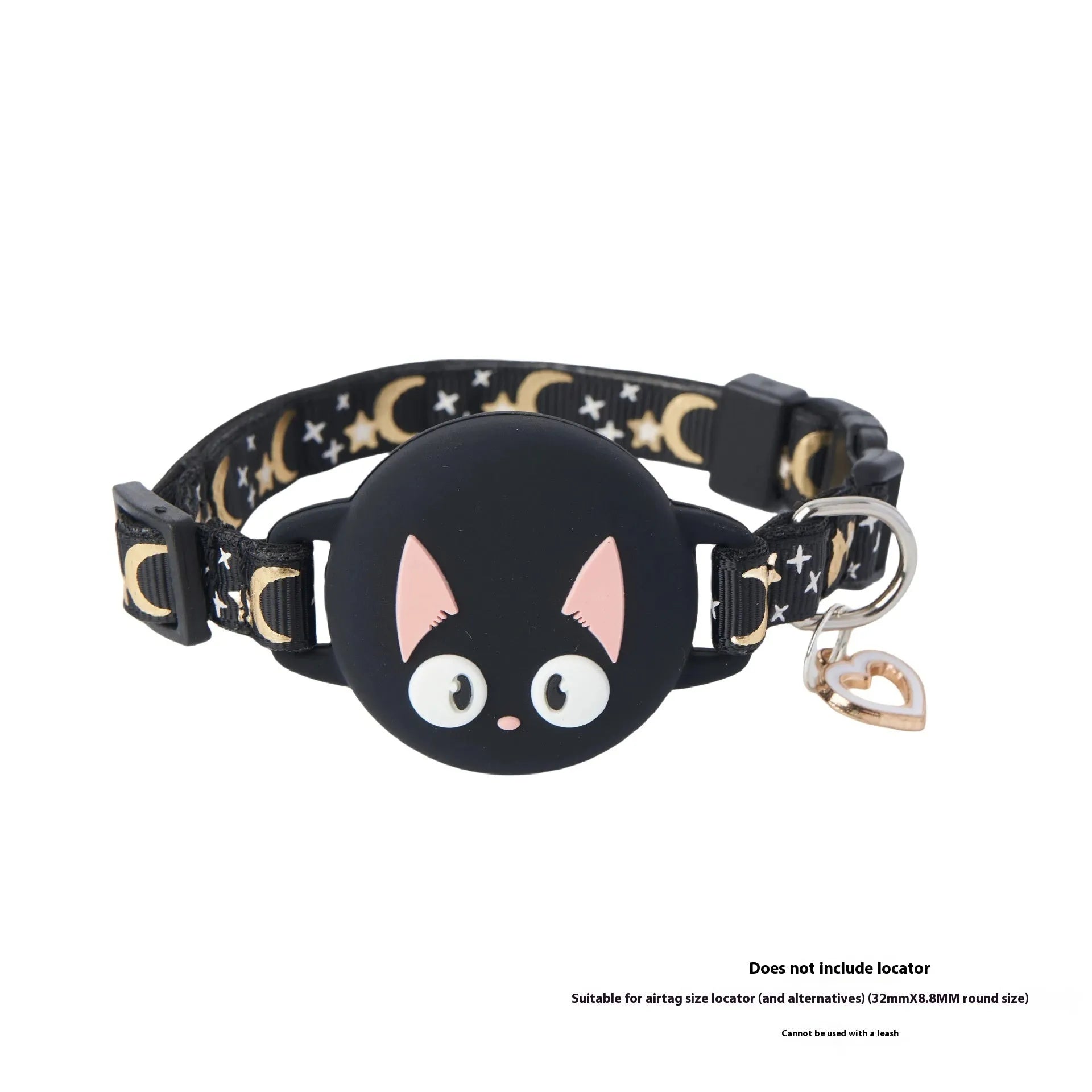Adjustable plastic cat collar with integrated Apple AirTag protective case in four colour options