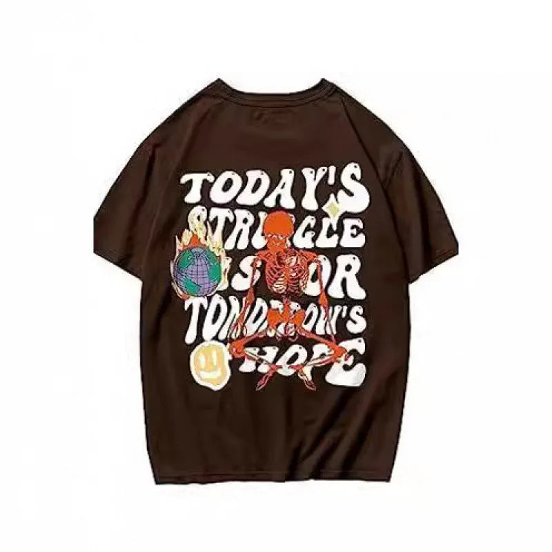 Men's printed short-sleeved sports T-shirt with digital pattern on polyester fabric