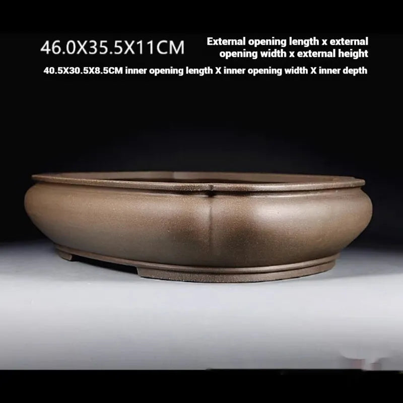 Handmade antique purple clay papaya-shaped flower pot measuring 46cm