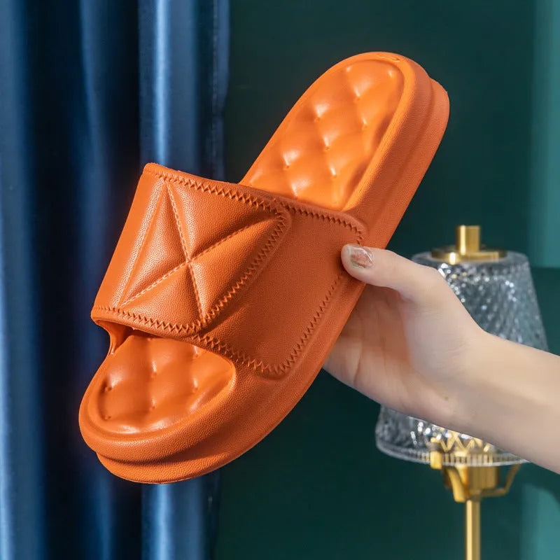 Non-slip EVA bathroom slippers with thick sole in various colour options
