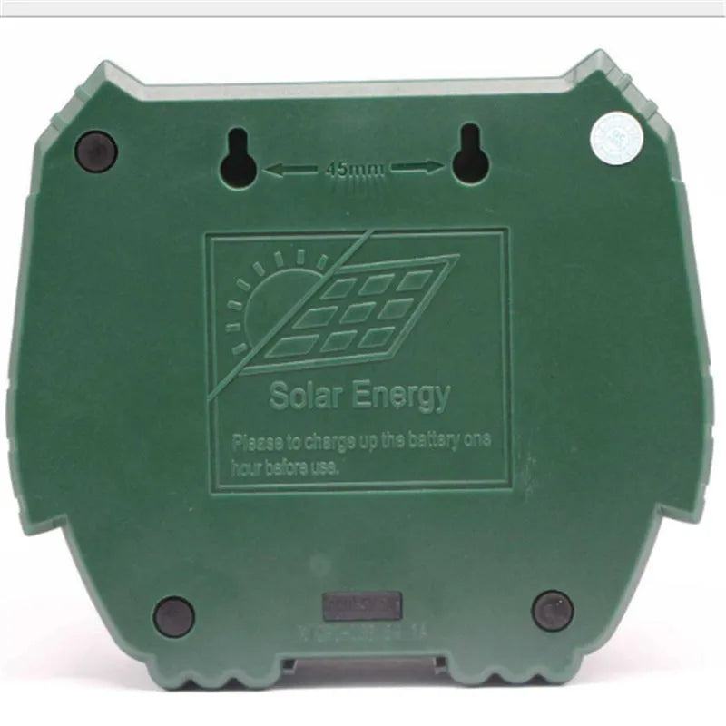 Green solar ultrasonic dog repeller device with ABS housing for outdoor pest control